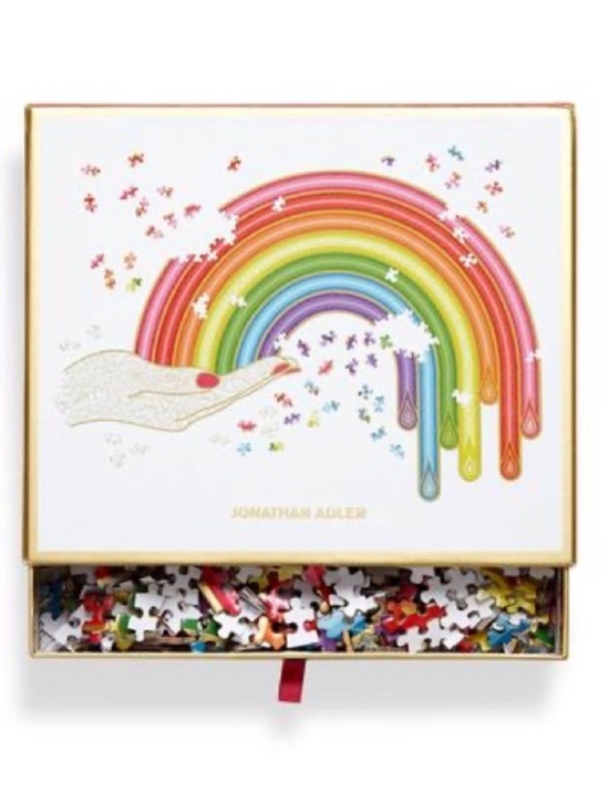 Jonathan Adler Other - NIB JONATHAN ADLER 750 Piece Rainbow Gold Shaped Foil Modern Art Puzzle